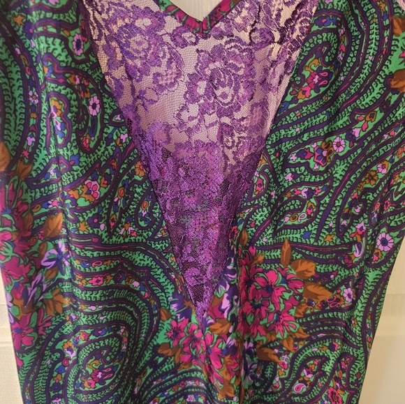 Victoria's Secret Vintage Gold Label Paisley Slip Dress Size M - Picture 2 of 4